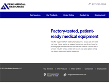 Tablet Screenshot of peakmedicalresources.com